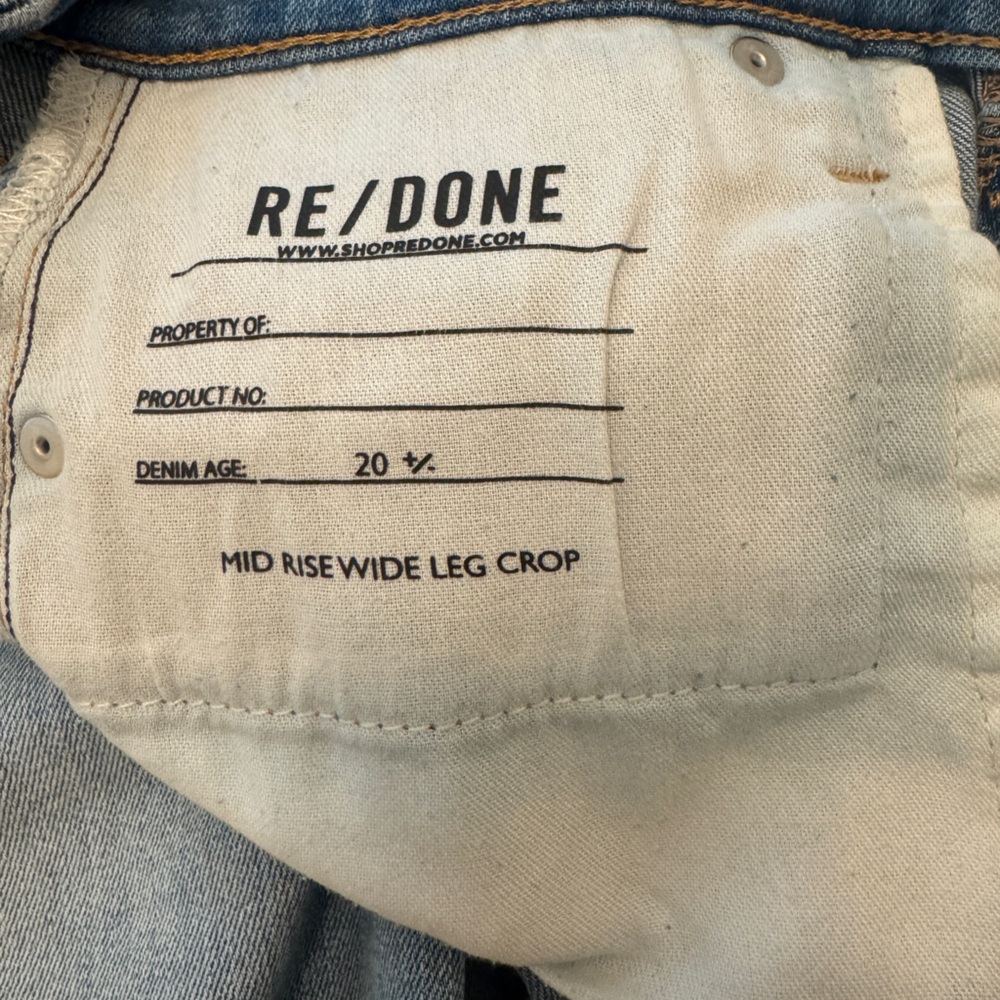 RE/DONE Mid Rise Wide Leg Crop - Picture 4 of 4